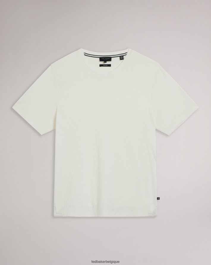 être Ted Baker Hommes rakes - t-shirt coupe classique texturé blanc FR8J421300 vêtements