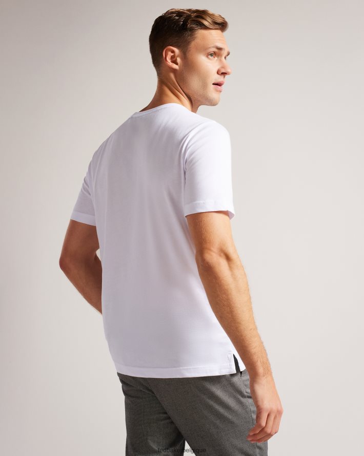 être Ted Baker Hommes rewild - t-shirt coupe classique à manches courtes et imprimé papillon blanc FR8J421264 vêtements