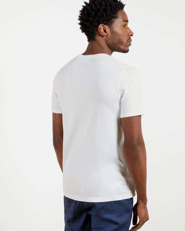être Ted Baker Hommes t-shirt coupe régulière funda ss blanc FR8J421623 vêtements
