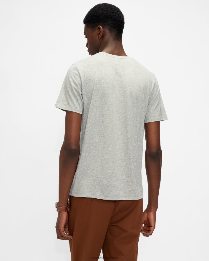 être Ted Baker Hommes t-shirt coupe régulière funda ss marnes grises FR8J421622 vêtements