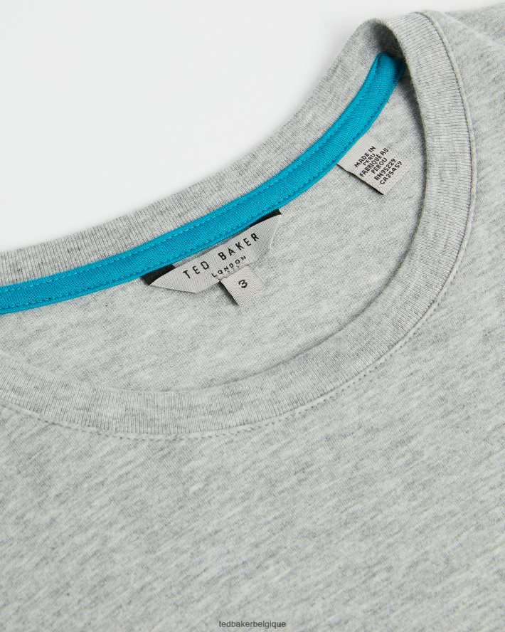 être Ted Baker Hommes t-shirt coupe régulière funda ss marnes grises FR8J421622 vêtements