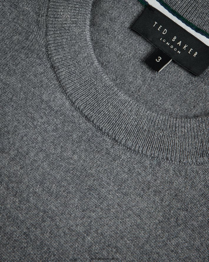 être Ted Baker Hommes t-shirt tricoté à manches courtes senti charbon FR8J421582 vêtements