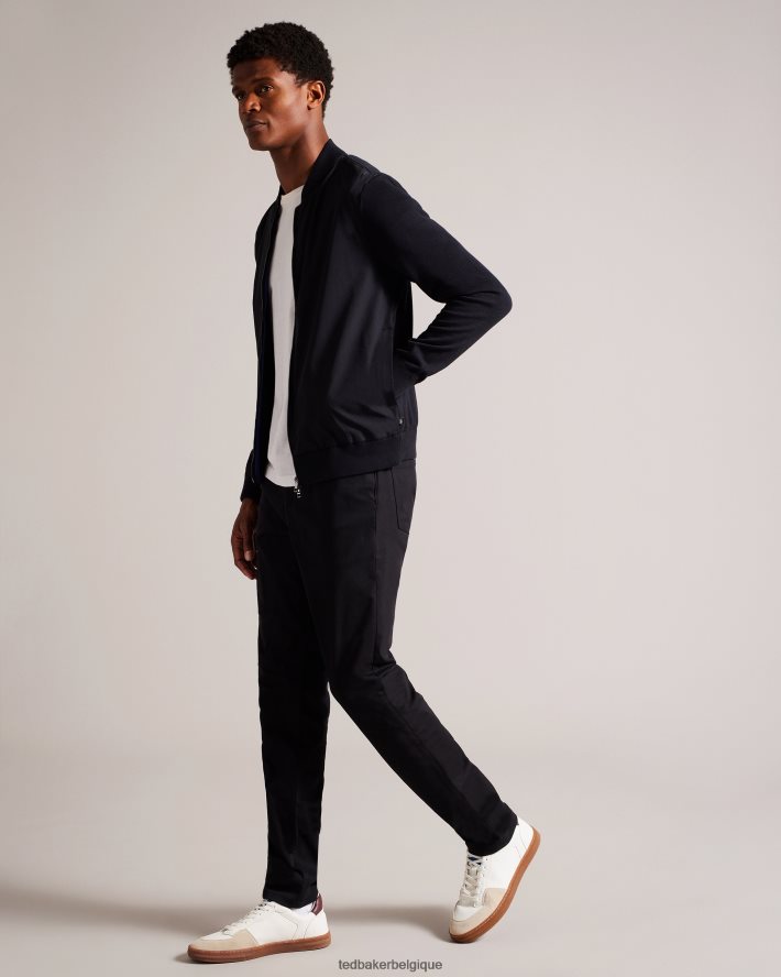 être Ted Baker Hommes Polnat - Veste de baseball à double fermeture éclair noir FR8J421625 vêtements