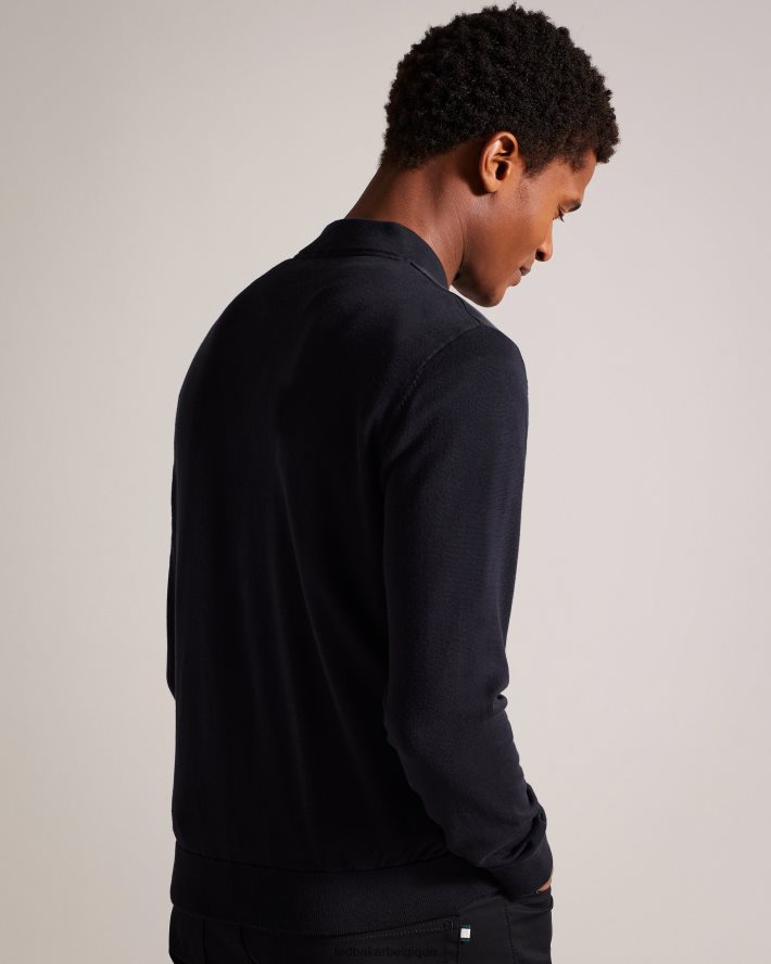 être Ted Baker Hommes Polnat - Veste de baseball à double fermeture éclair noir FR8J421625 vêtements