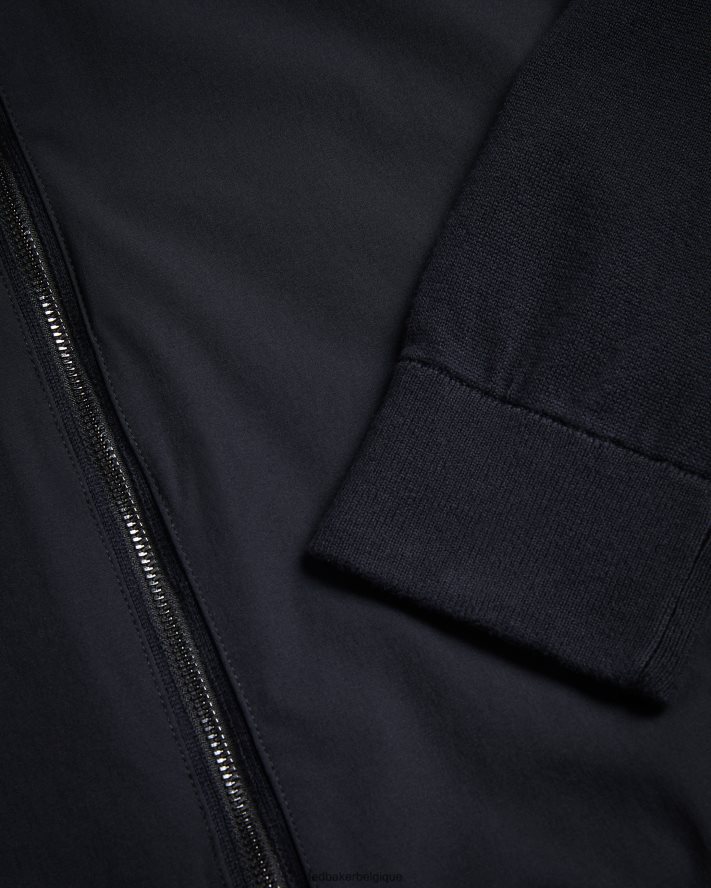 être Ted Baker Hommes Polnat - Veste de baseball à double fermeture éclair noir FR8J421625 vêtements