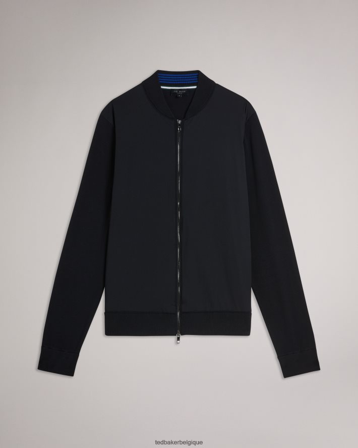 être Ted Baker Hommes Polnat - Veste de baseball à double fermeture éclair noir FR8J421625 vêtements