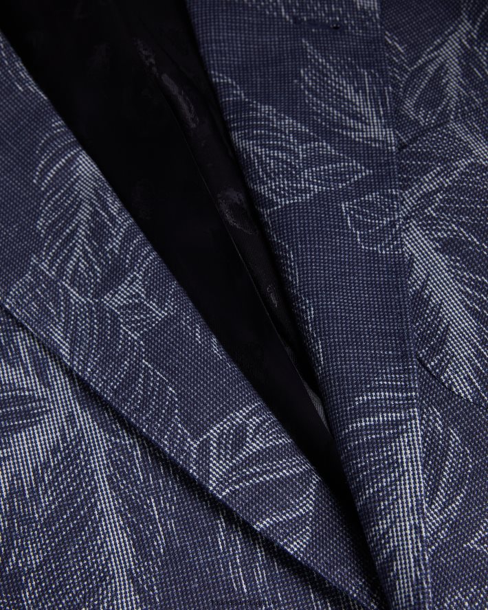 être Ted Baker Hommes Postoj - Veste de costume coupe slim à feuilles marine FR8J421599 vêtements