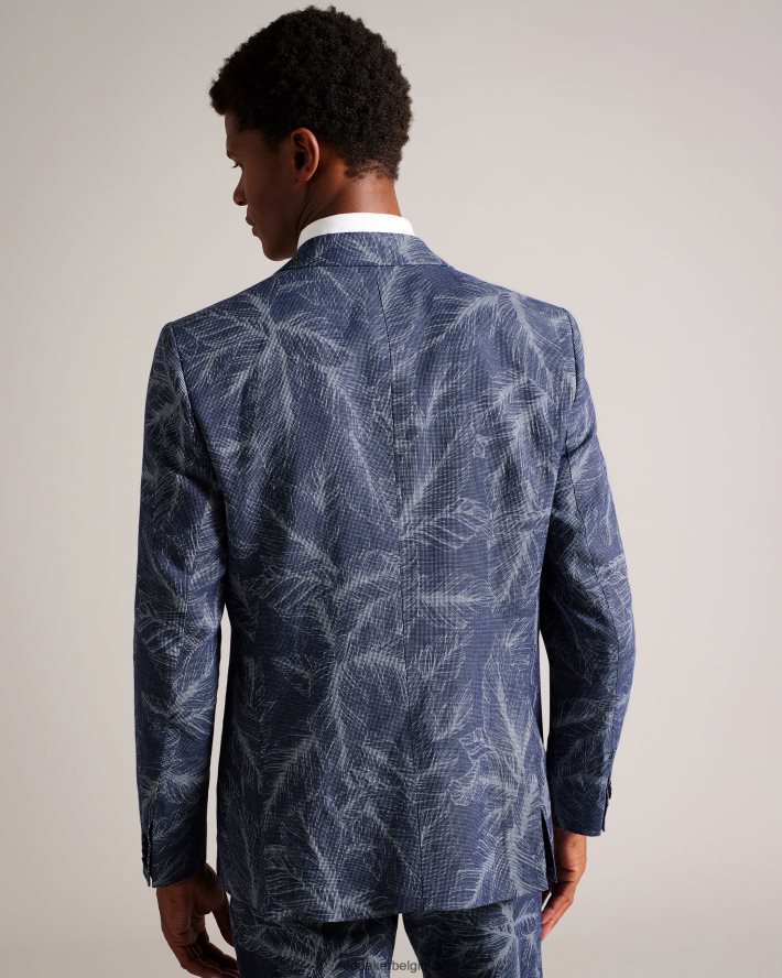 être Ted Baker Hommes Postoj - Veste de costume coupe slim à feuilles marine FR8J421599 vêtements