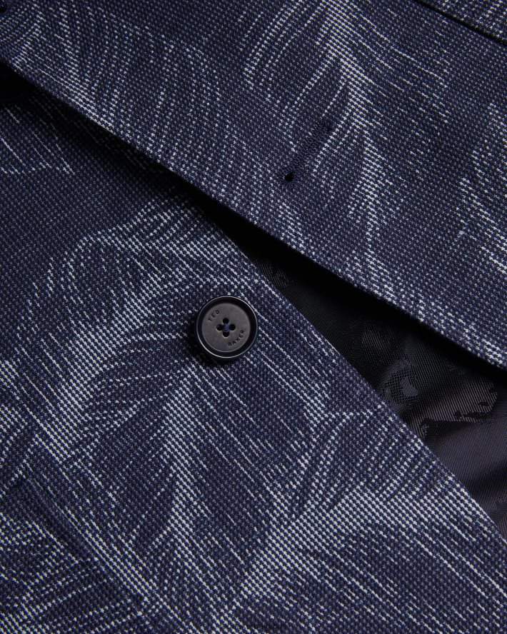 être Ted Baker Hommes Postoj - Veste de costume coupe slim à feuilles marine FR8J421599 vêtements