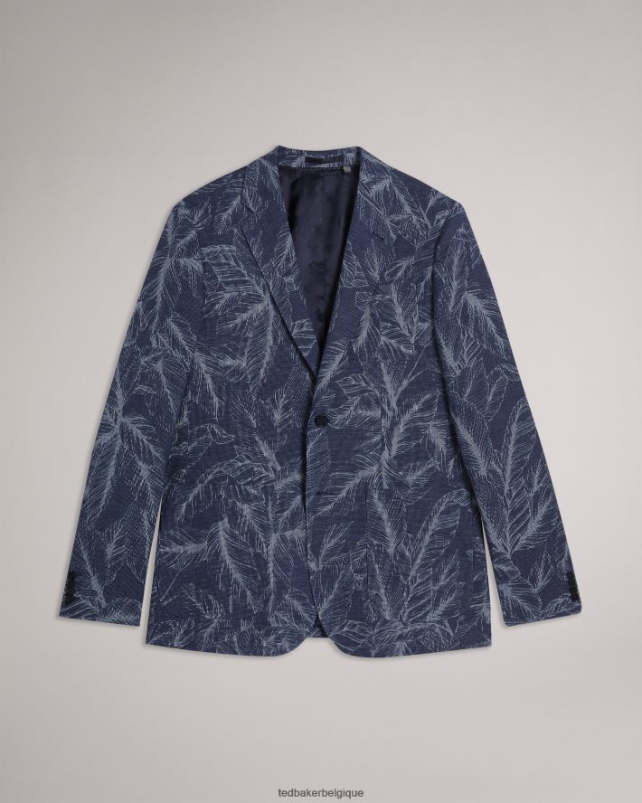 être Ted Baker Hommes Postoj - Veste de costume coupe slim à feuilles marine FR8J421599 vêtements