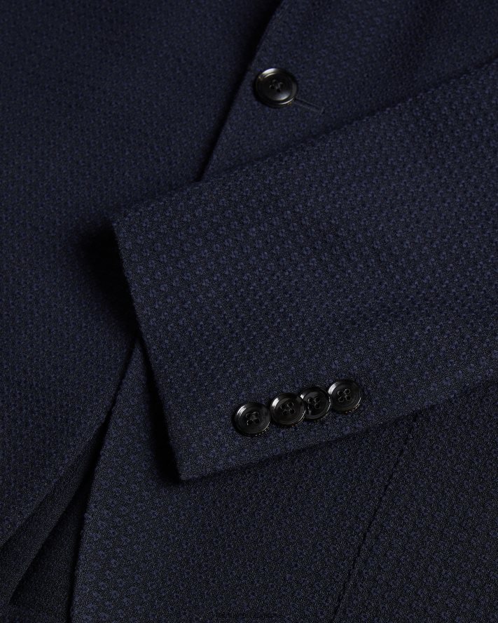 être Ted Baker Hommes jvtunj veste texturée non doublée marine FR8J421613 vêtements