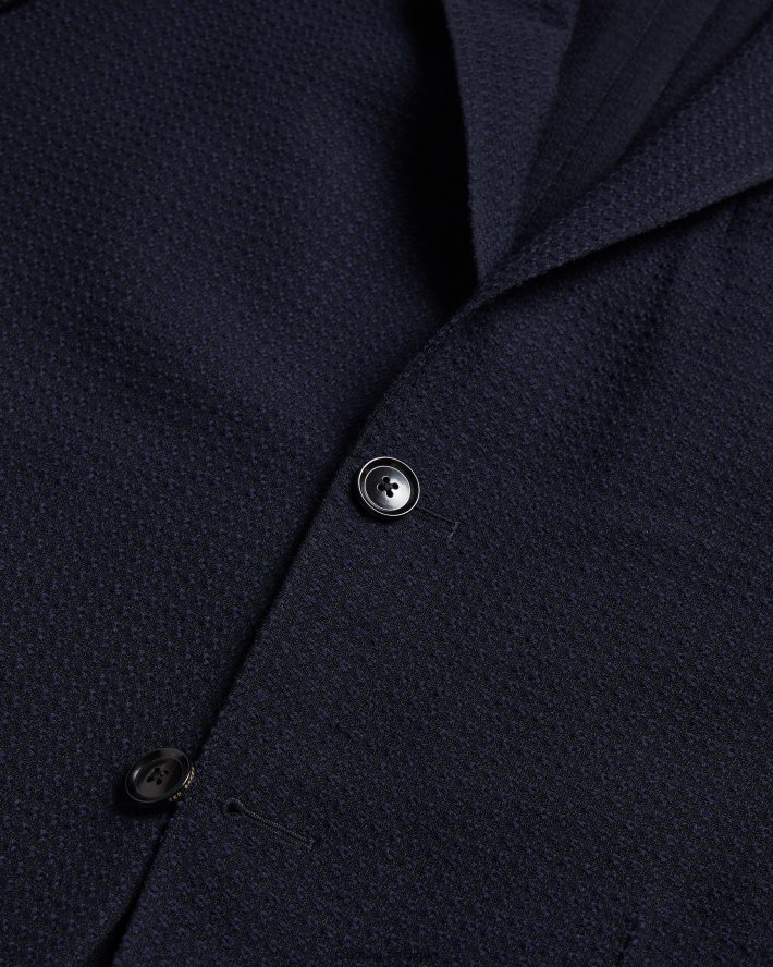 être Ted Baker Hommes jvtunj veste texturée non doublée marine FR8J421613 vêtements