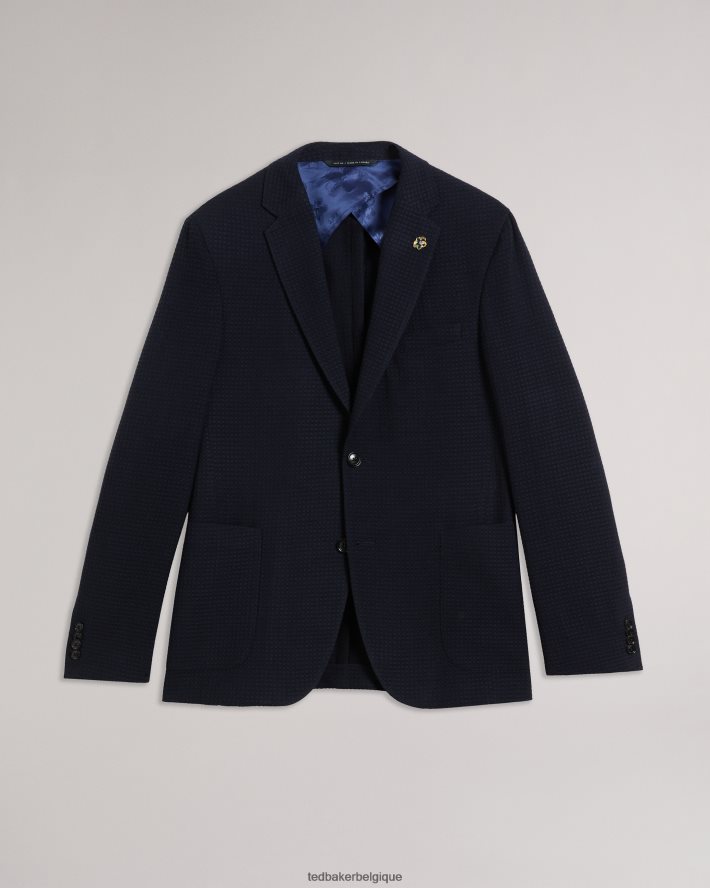 être Ted Baker Hommes jvtunj veste texturée non doublée marine FR8J421613 vêtements