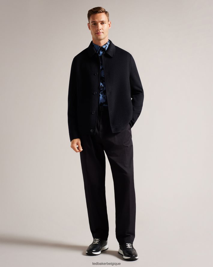 être Ted Baker Hommes veste à col en laine mélangée Sharpow marine FR8J421206 vêtements