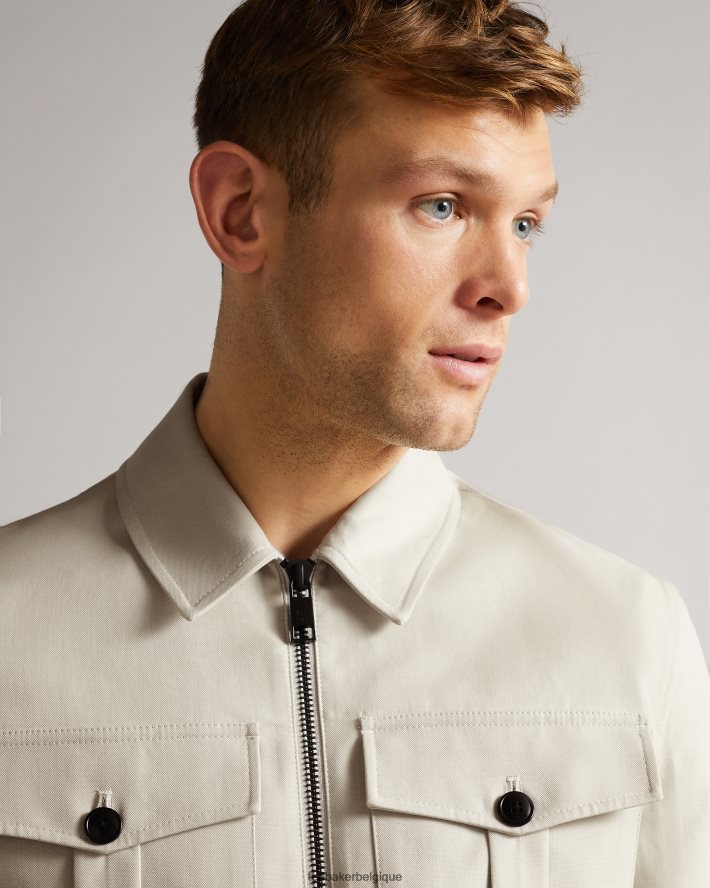 être Ted Baker Hommes veste courte bodley double face écru FR8J421527 vêtements