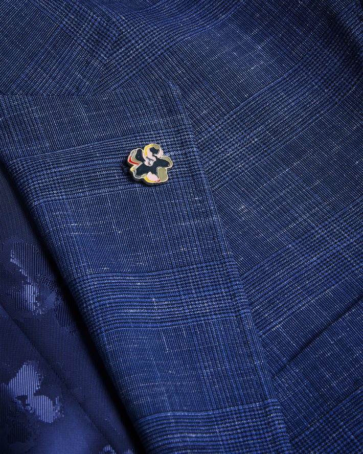 être Ted Baker Hommes veste de costume à carreaux en laine et lin audenj marine FR8J421359 vêtements