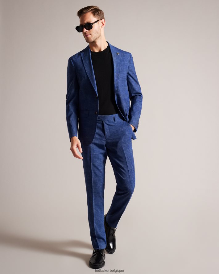 être Ted Baker Hommes veste de costume à carreaux en laine et lin audenj marine FR8J421359 vêtements