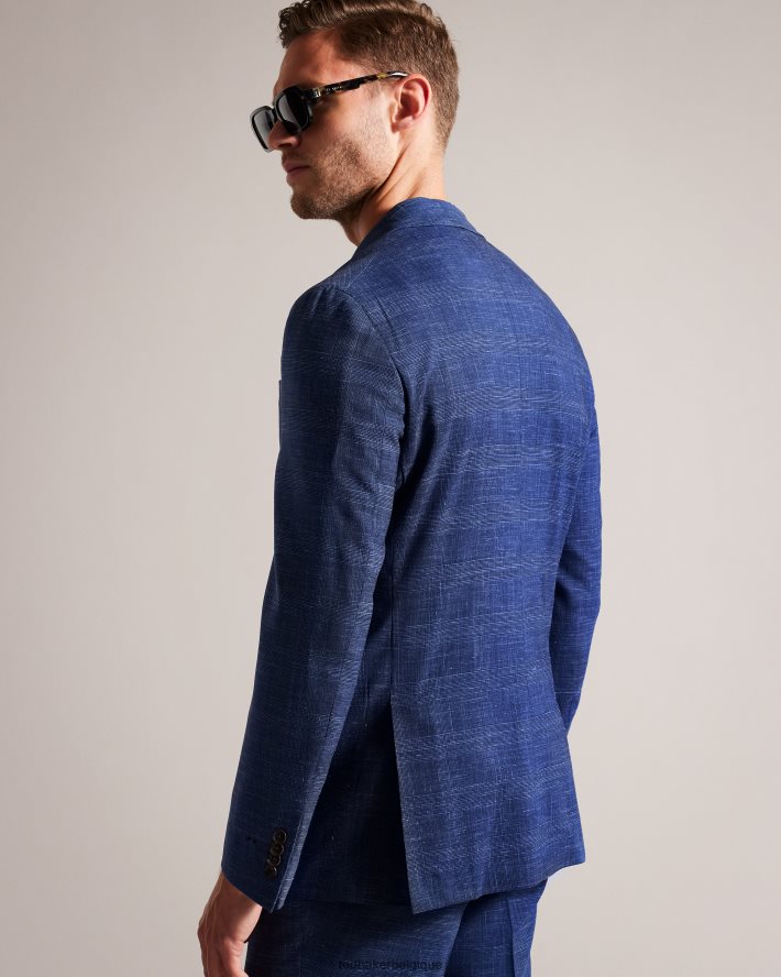 être Ted Baker Hommes veste de costume à carreaux en laine et lin audenj marine FR8J421359 vêtements
