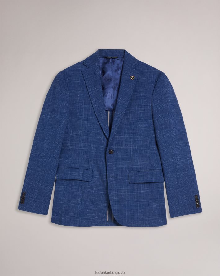 être Ted Baker Hommes veste de costume à carreaux en laine et lin audenj marine FR8J421359 vêtements