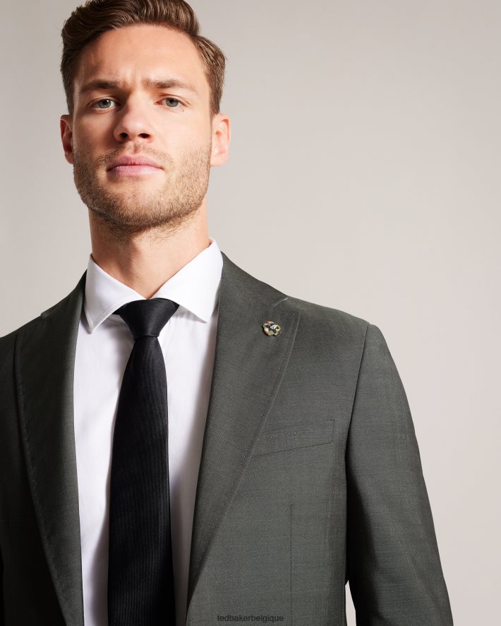 être Ted Baker Hommes veste de costume en peau de requin en pure laine richanj kaki FR8J421355 vêtements