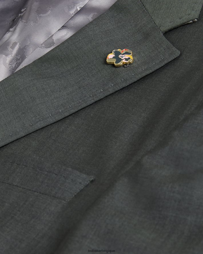 être Ted Baker Hommes veste de costume en peau de requin en pure laine richanj kaki FR8J421355 vêtements