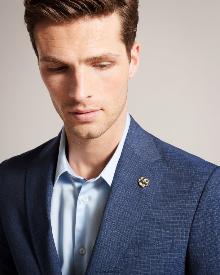 être Ted Baker Hommes veste de costume en tweed bleu marine Raithj marine FR8J421579 vêtements