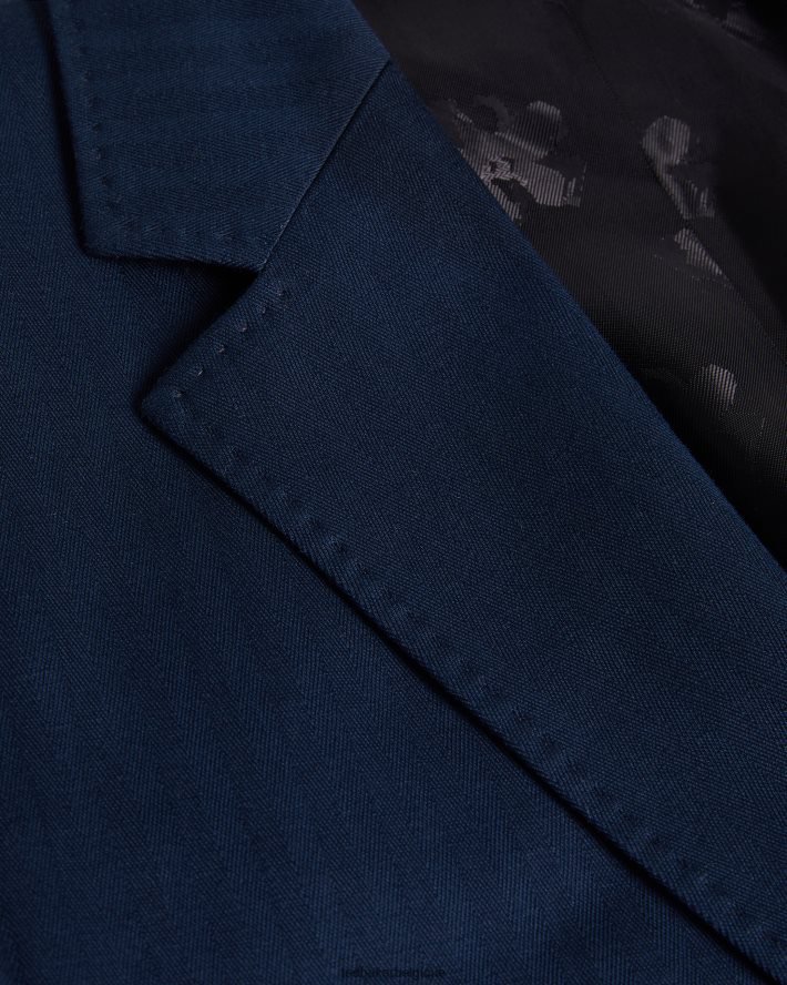 être Ted Baker Hommes veste de costume rayée en coton et lin shakerj marine FR8J421230 vêtements