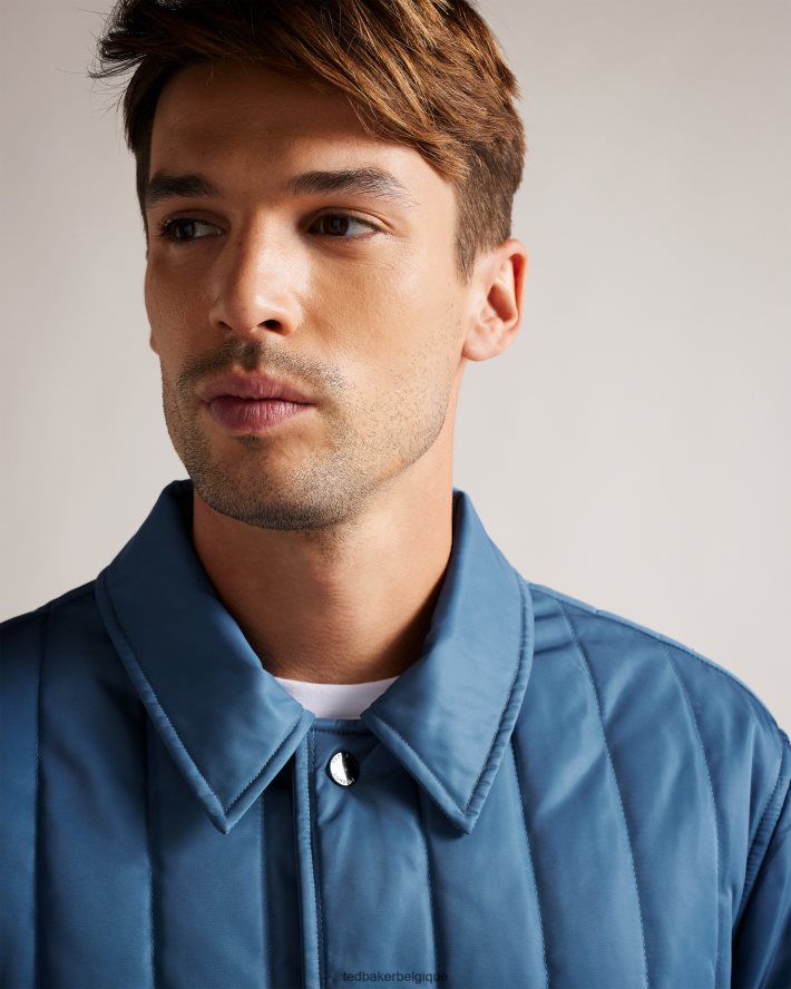 être Ted Baker Hommes veste de travail matelassée Skelton bleu moyen FR8J421290 vêtements