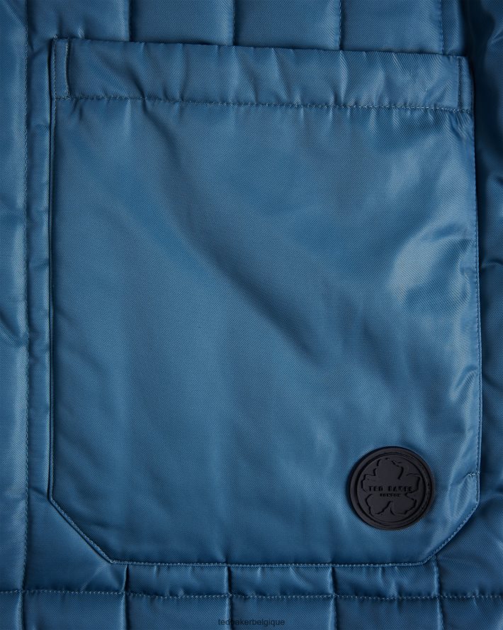être Ted Baker Hommes veste de travail matelassée Skelton bleu moyen FR8J421290 vêtements