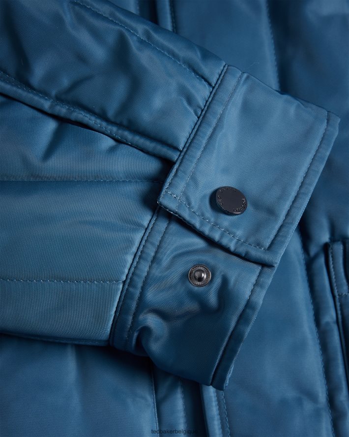 être Ted Baker Hommes veste de travail matelassée Skelton bleu moyen FR8J421290 vêtements