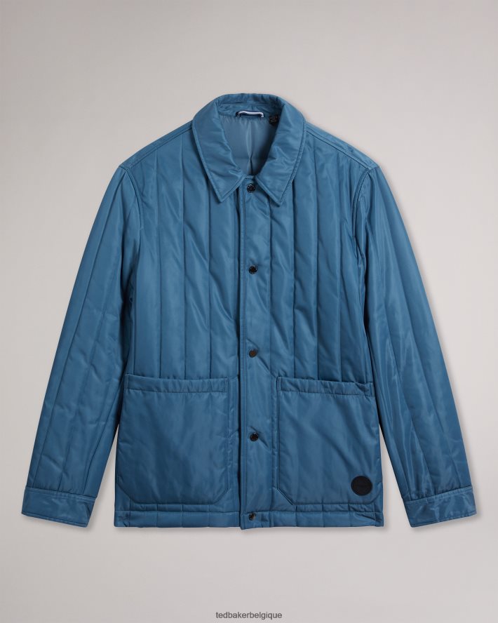 être Ted Baker Hommes veste de travail matelassée Skelton bleu moyen FR8J421290 vêtements