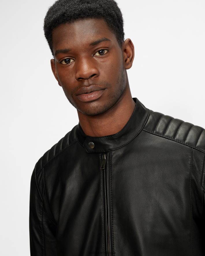 être Ted Baker Hommes veste en cuir paypa noir FR8J421530 vêtements