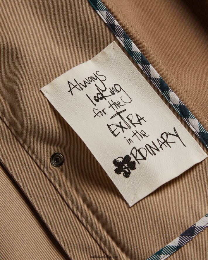 être Ted Baker Hommes veste finnj en pure laine à manches raglan naturel FR8J421260 vêtements