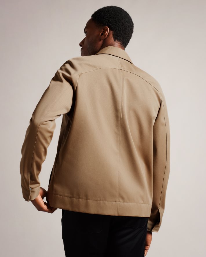 être Ted Baker Hommes veste finnj en pure laine à manches raglan naturel FR8J421260 vêtements