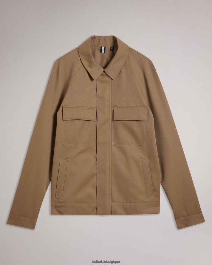 être Ted Baker Hommes veste finnj en pure laine à manches raglan naturel FR8J421260 vêtements