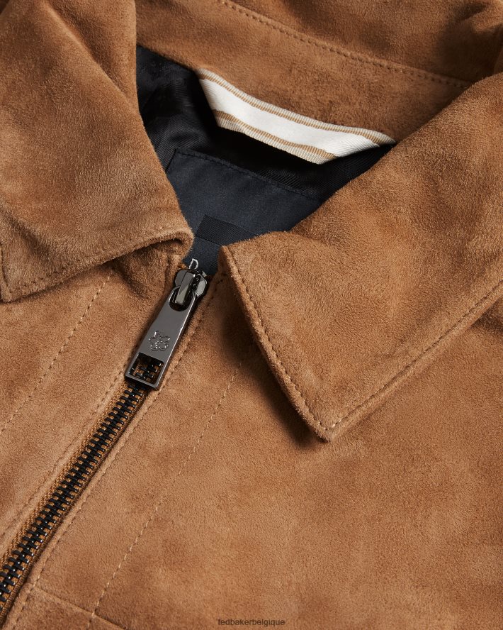 être Ted Baker Hommes veste zippée en daim thierry chameau FR8J421598 vêtements