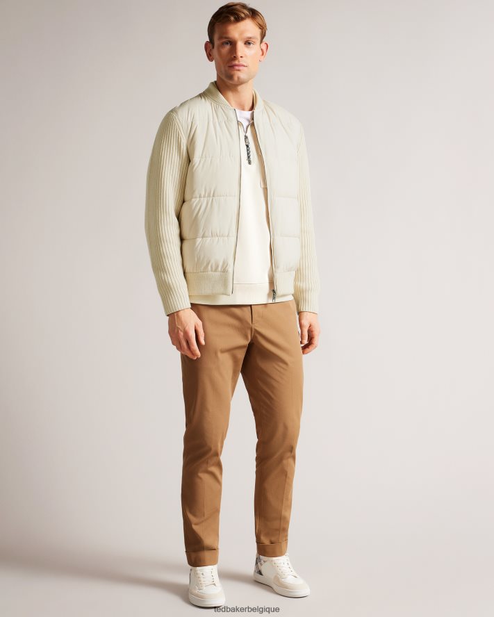 être Ted Baker Hommes veste zippée ouatée à manches longues spores naturel FR8J421282 vêtements