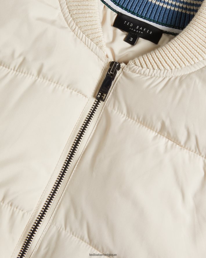 être Ted Baker Hommes veste zippée ouatée à manches longues spores naturel FR8J421282 vêtements