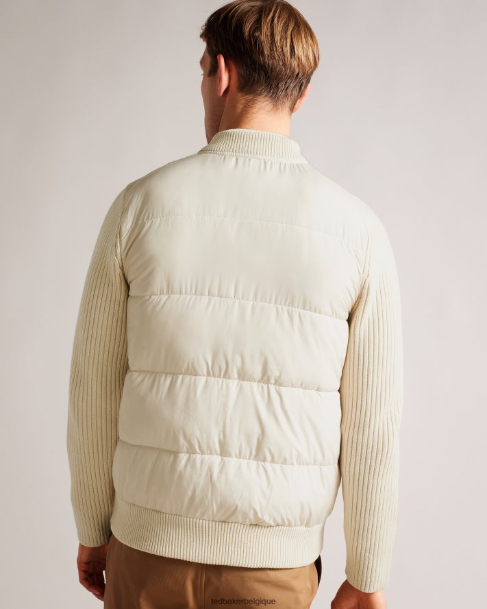 être Ted Baker Hommes veste zippée ouatée à manches longues spores naturel FR8J421282 vêtements