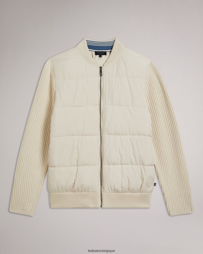 être Ted Baker Hommes veste zippée ouatée à manches longues spores naturel FR8J421282 vêtements